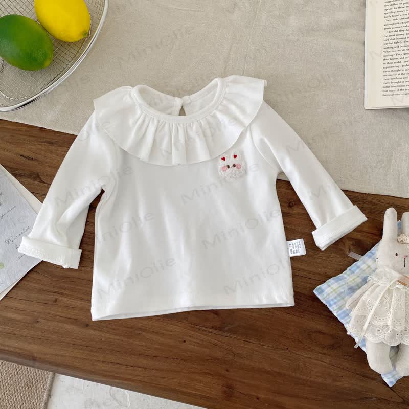 ベビーアップルドッグ デニムオーバーオール＆ホワイトトップス - image 7