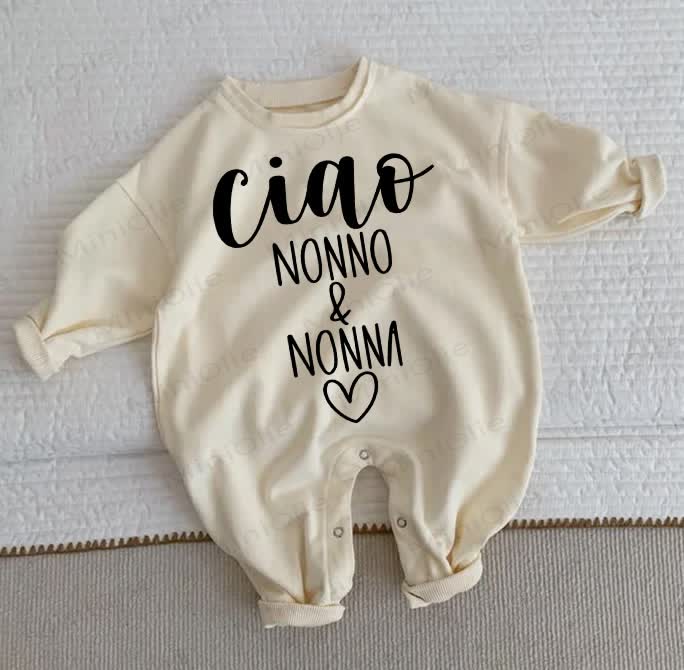 CIAO NONNO & NONNAベビー 幼児 ベージュ ロンパース - ベージュ - 2～3歳 - image 1