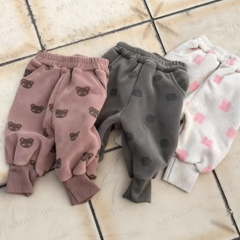 ベビー幼児用アニマルジョガーフリース裏地パンツ - image 1