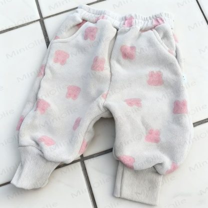 ベビー幼児用アニマルジョガーフリース裏地パンツ - ホワイトバニー - 5～7歳 - image 4