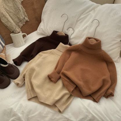 キッズ無地タートルネックセーター - image 1