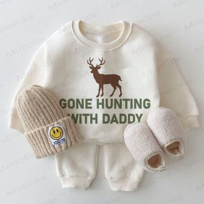 GONE HUNTING WITH DADDYベビー ホワイト スウェットシャツ 2点セット - 白 - 2～3歳 - image 1