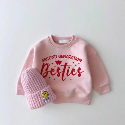 SECOND GENERATION BESTIESベビーガール ラブ ピンク スウェットシャツ - ピンク - 2～3歳 - image 1