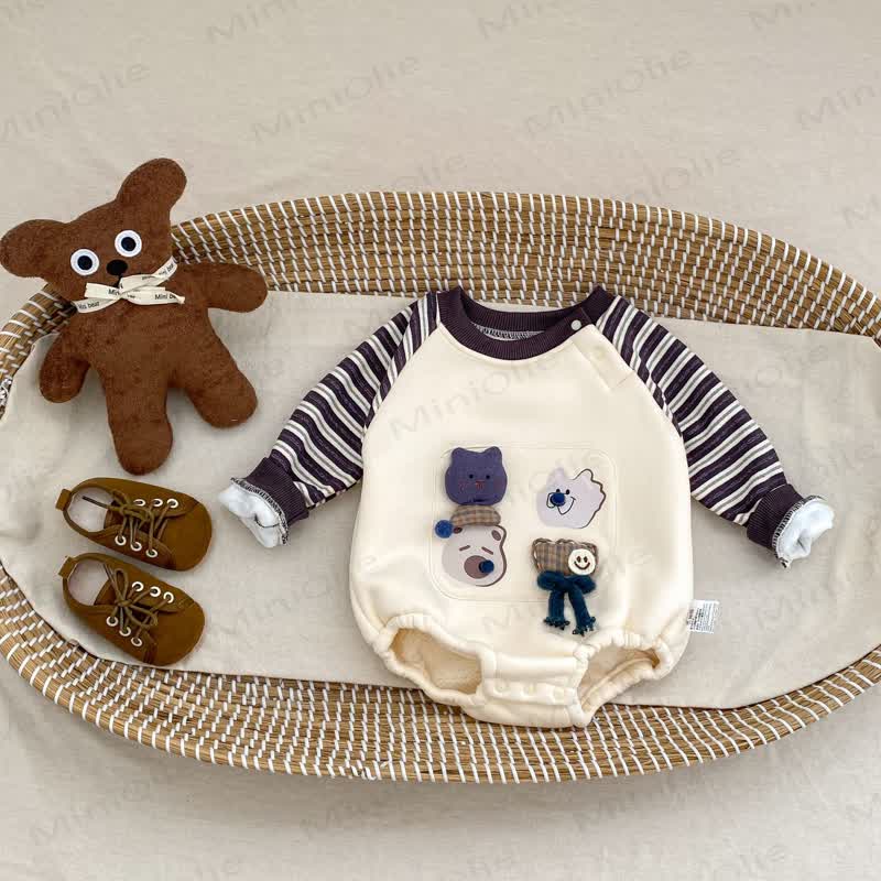 ベビーストライプスリーブカートゥーンボディスーツ - image 5