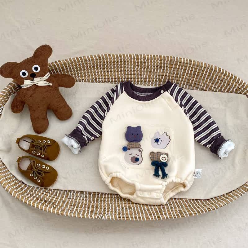 ベビーストライプスリーブカートゥーンボディスーツ - image 5