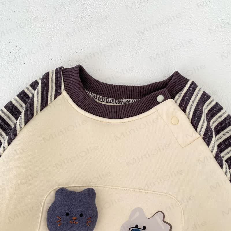 ベビーストライプスリーブカートゥーンボディスーツ - image 6