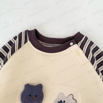 ベビーストライプスリーブカートゥーンボディスーツ - image 6