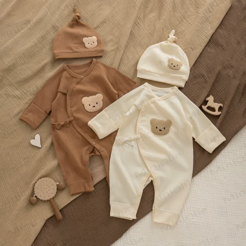 ベビーベアパッチパジャマロンパー - image 1