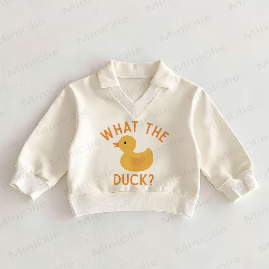 WHAT THE DUCK?ベビーホワイトポロトップ - 白 - 2～3歳 - image 1