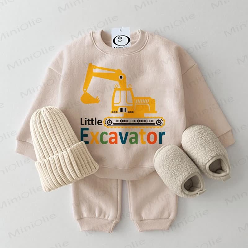 LITTLE EXCAVATORベビー 2ピース ベージュセット - ベージュ - 2～3歳 - image 1
