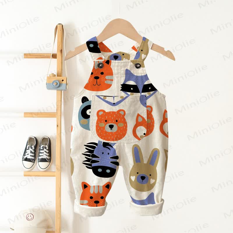 ベビーアニマルベージュオーバーオール - ベージュ - 3～5歳 - image 1