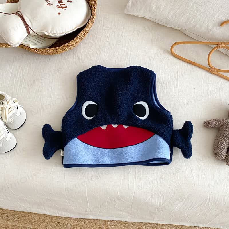 男の子用漫画柄ノースリーブベストアウターウェア - ネイビーブルー - 5～7歳 - image 2