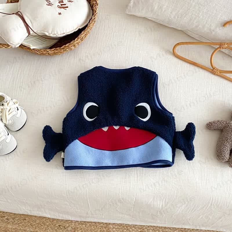 男の子用漫画柄ノースリーブベストアウターウェア - ネイビーブルー - 5～7歳 - image 2