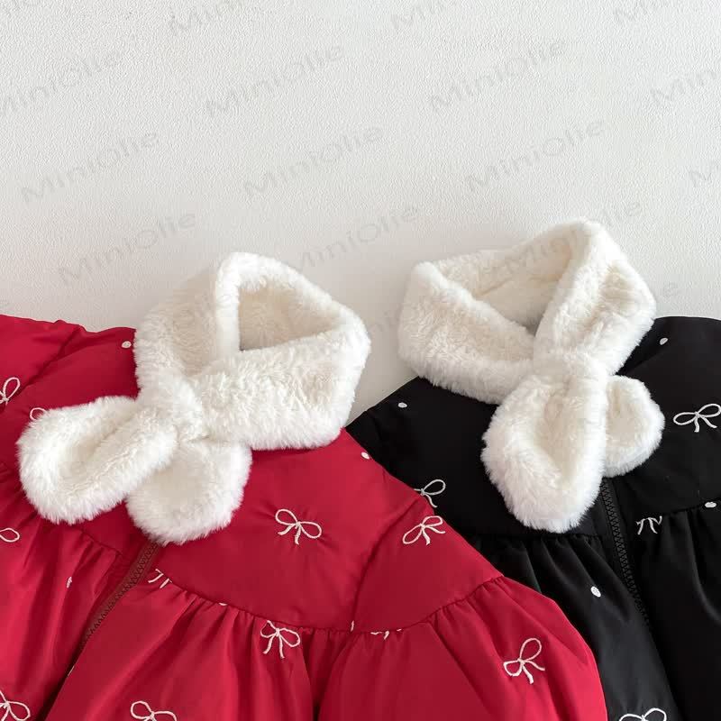 ベビー幼児女の子用キュートなリボン付きキルティングアウターウェア - image 4