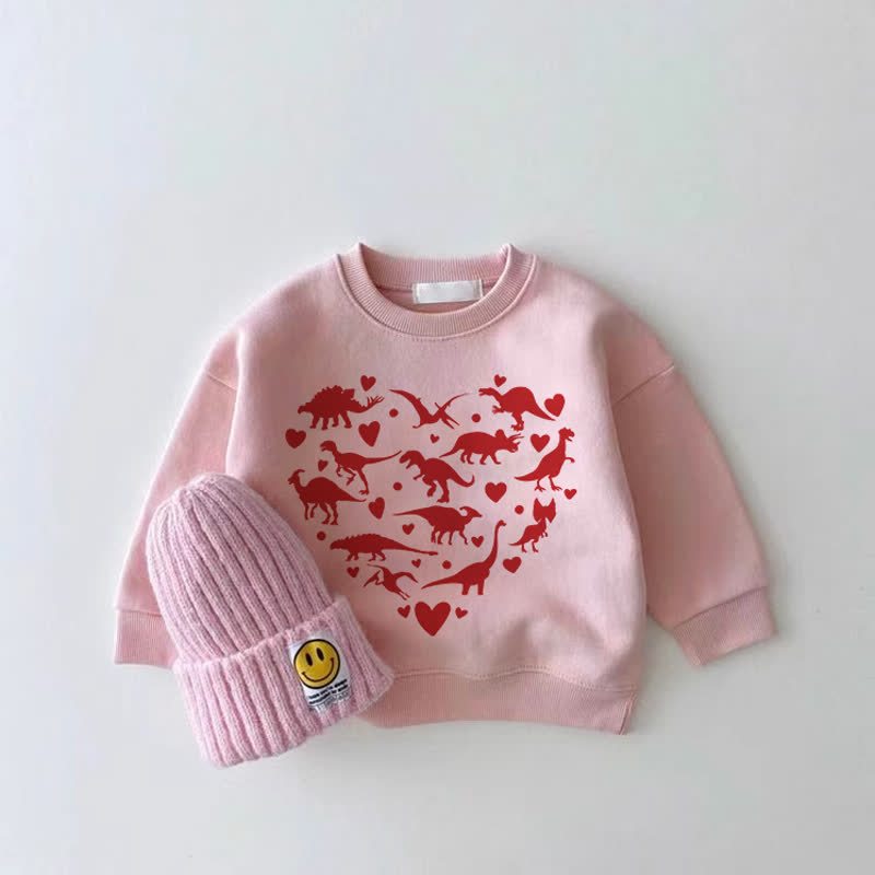 ベビーガール ラブ ディノ ピンク スウェットシャツ - ピンク - 2～3歳 - image 1