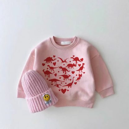 ベビーガール ラブ ディノ ピンク スウェットシャツ - ピンク - 2～3歳 - image 1