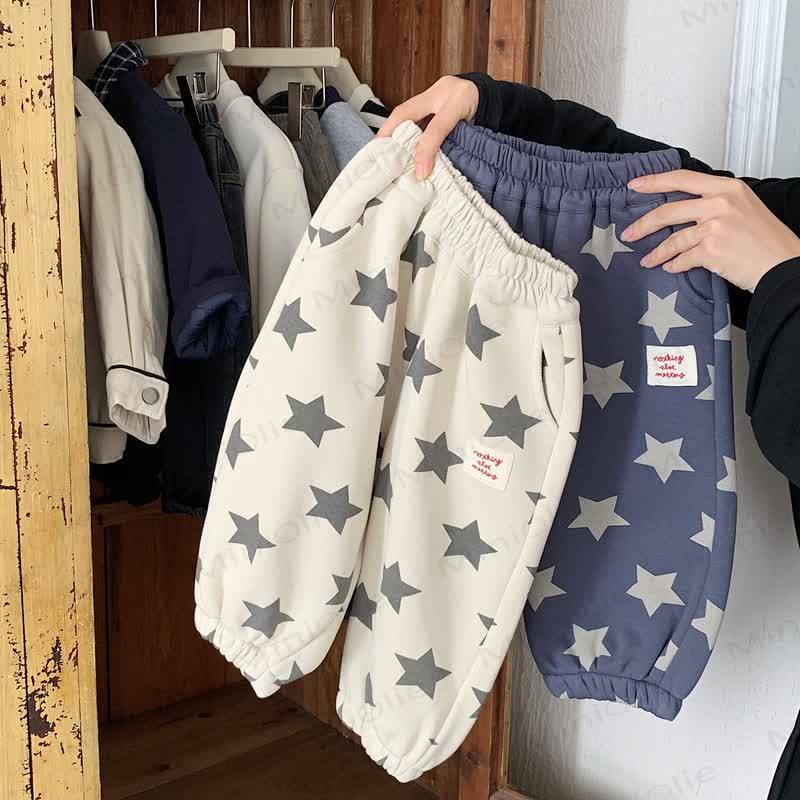 ベビー 幼児 男の子 スター フリース 裏地 パンツ - image 1