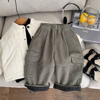 ベビー 幼児 男の子用 コード チェック柄 ゆったりパンツ - image 3