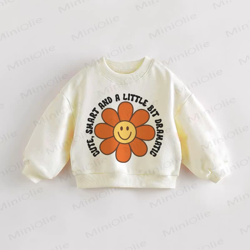 CUTE, SMART AND A LITTLE BIT DRAMATIC幼児用スウェットシャツ - クリーム - 3～5歳 - image 1