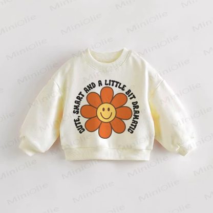 CUTE, SMART AND A LITTLE BIT DRAMATIC幼児用スウェットシャツ - クリーム - 3～5歳 - image 1