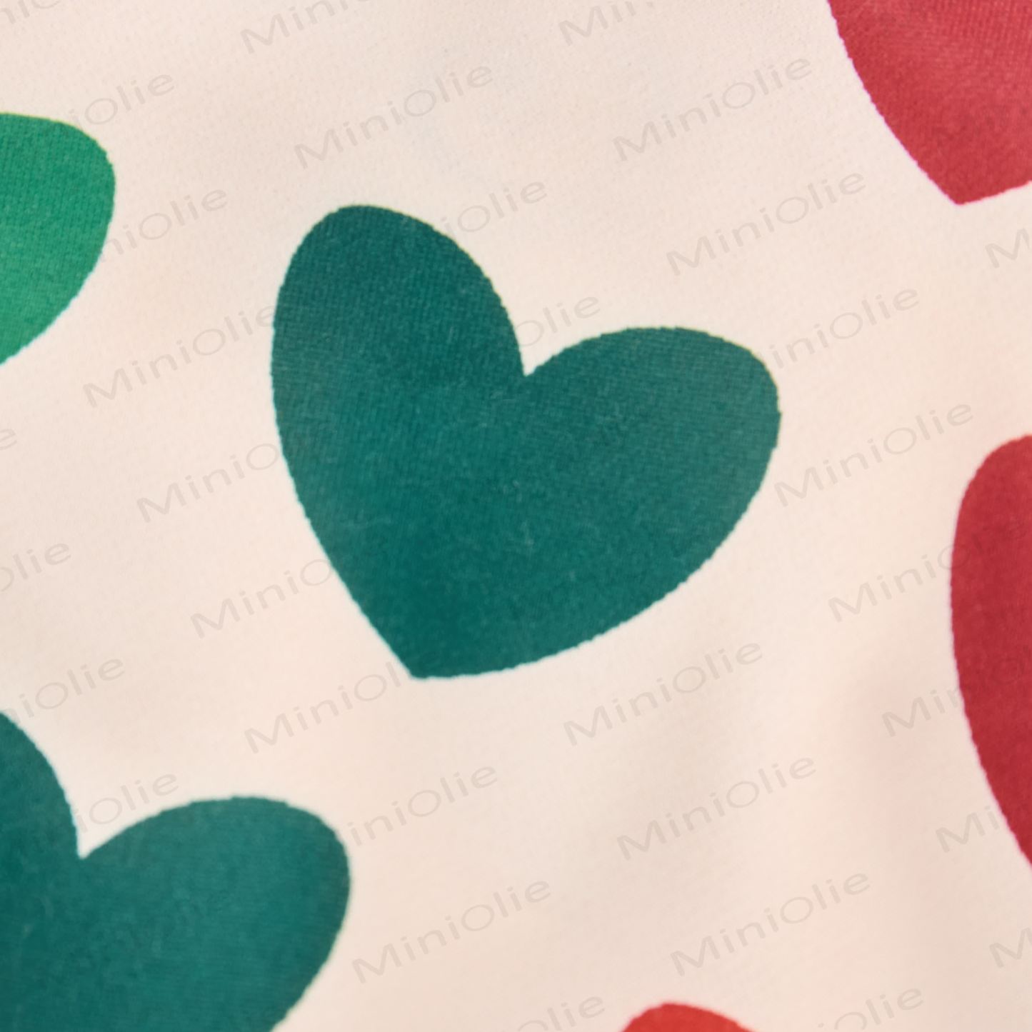 ベビー クリスマス カラー ハート スウェットシャツ 2点セット ベージュ - image 5