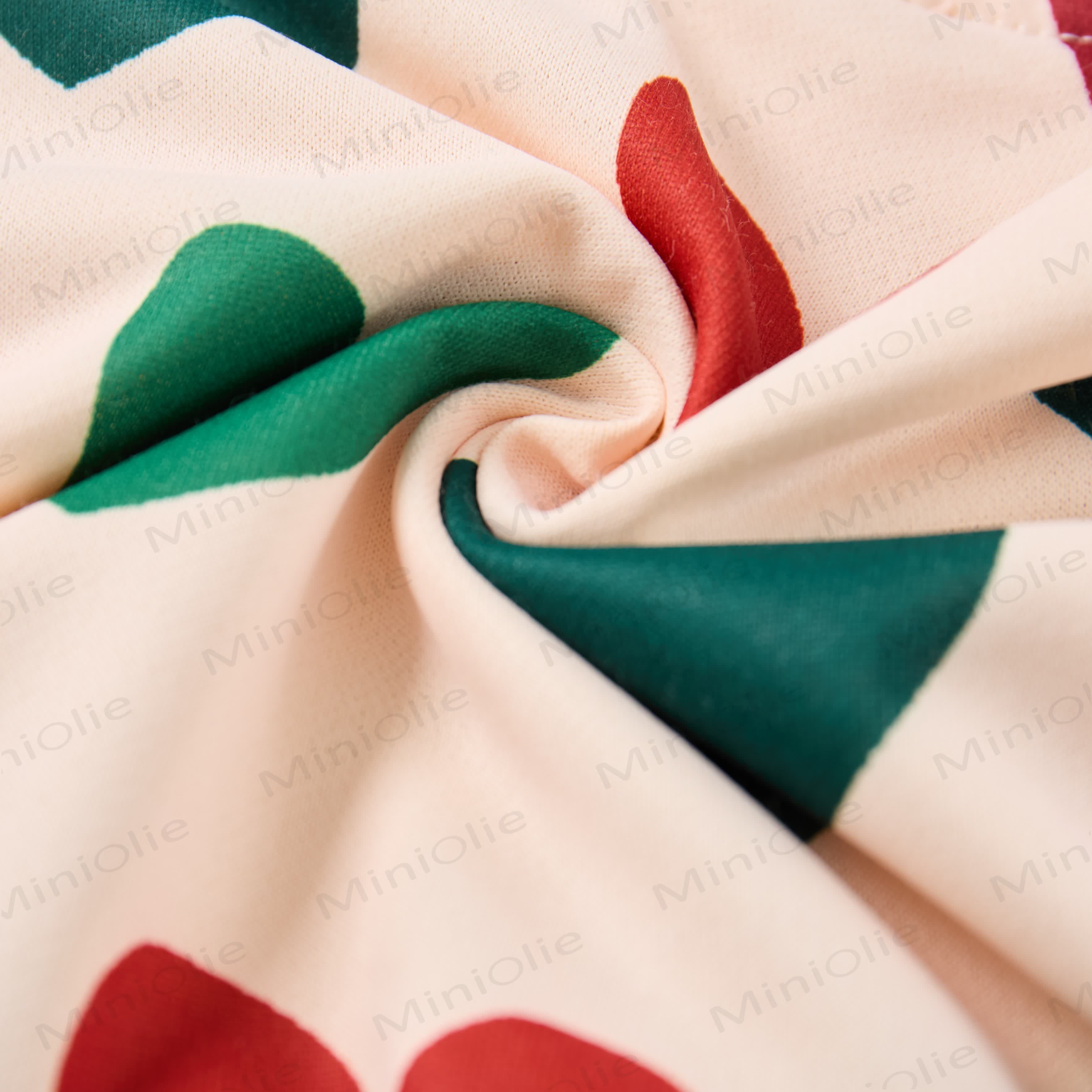 ベビー クリスマス カラー ハート スウェットシャツ 2点セット ベージュ - image 6