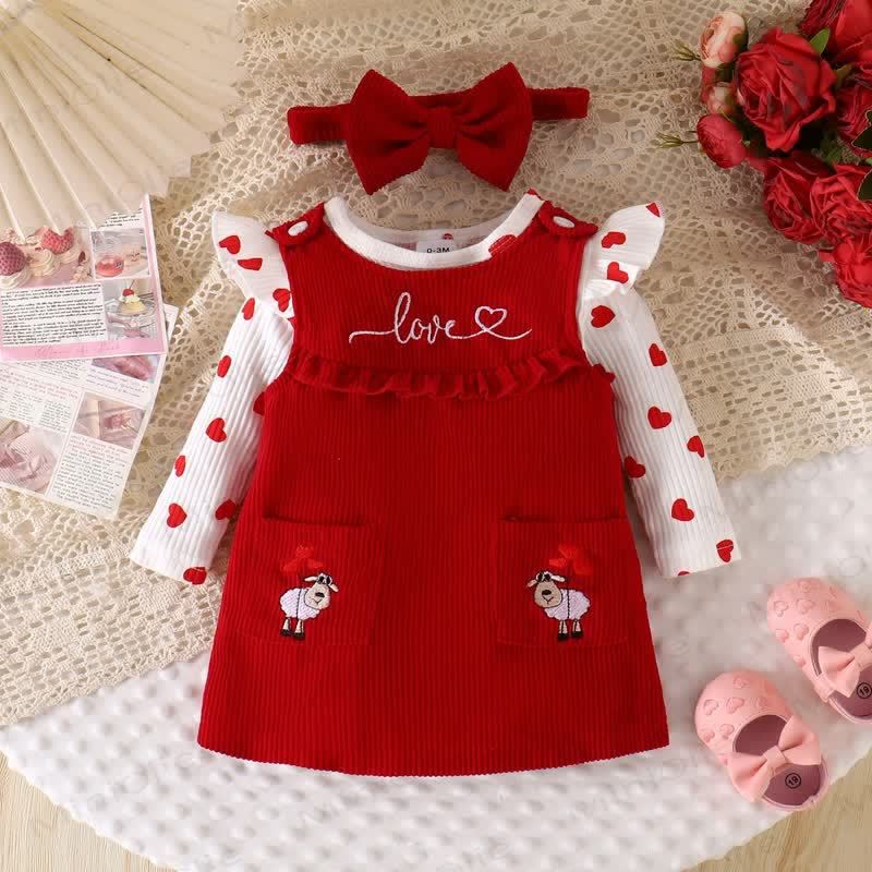 LOVEベビーガールボディスーツ＆ノースリーブシープDress - image 2