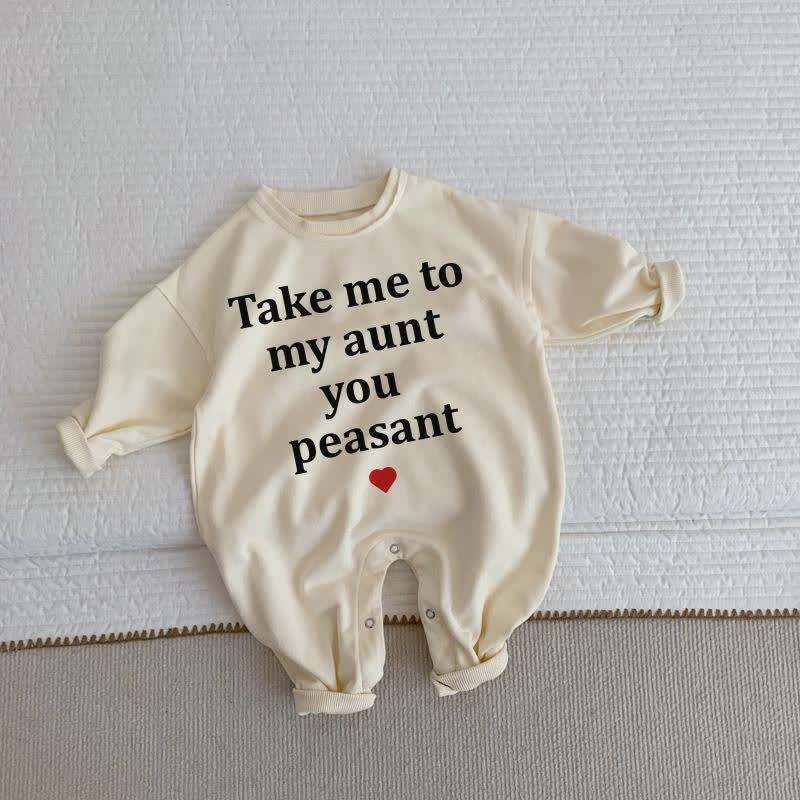 TAKE ME TO MY UNCLE YOU PEASANT幼児用 ベージュ ロンパー - 叔母 - 2～3歳 - image 2