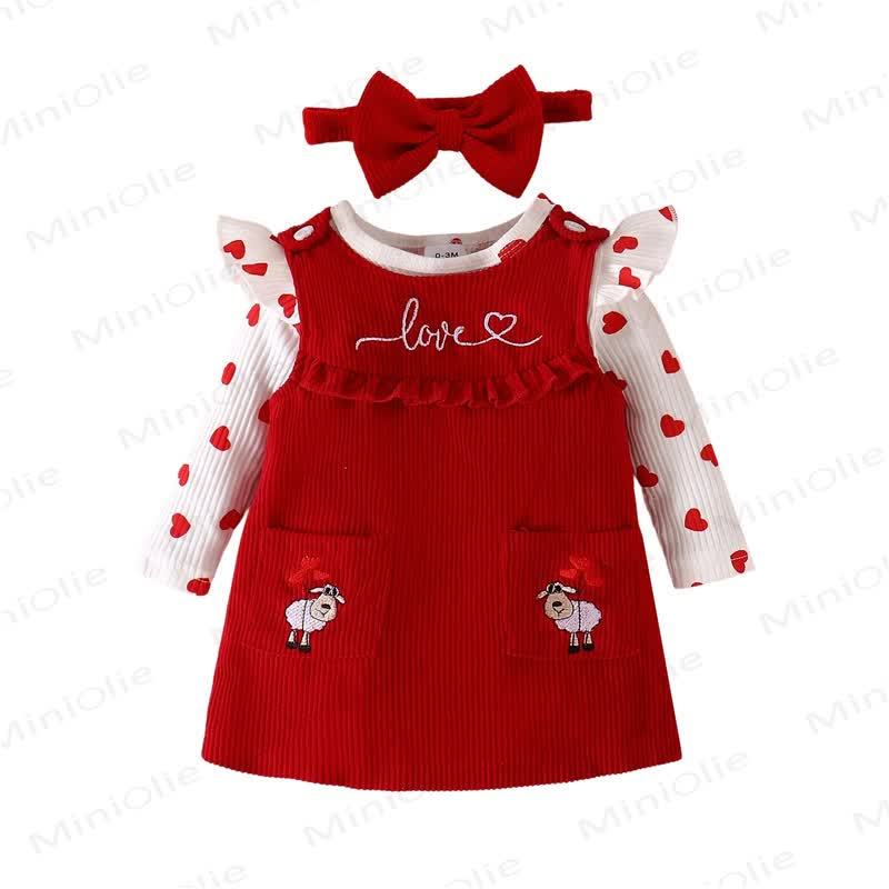 LOVEベビーガールボディスーツ＆ノースリーブシープDress - image 5