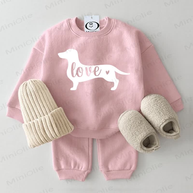 LOVEベビー スウェットシャツ 2点セット ピンク - ピンク - 2～3歳 - image 1