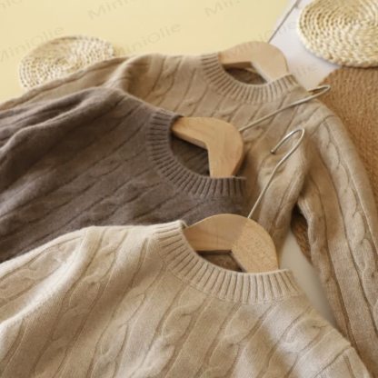 キッズ 無地 クルーネック ニット プルオーバー セーター - image 2