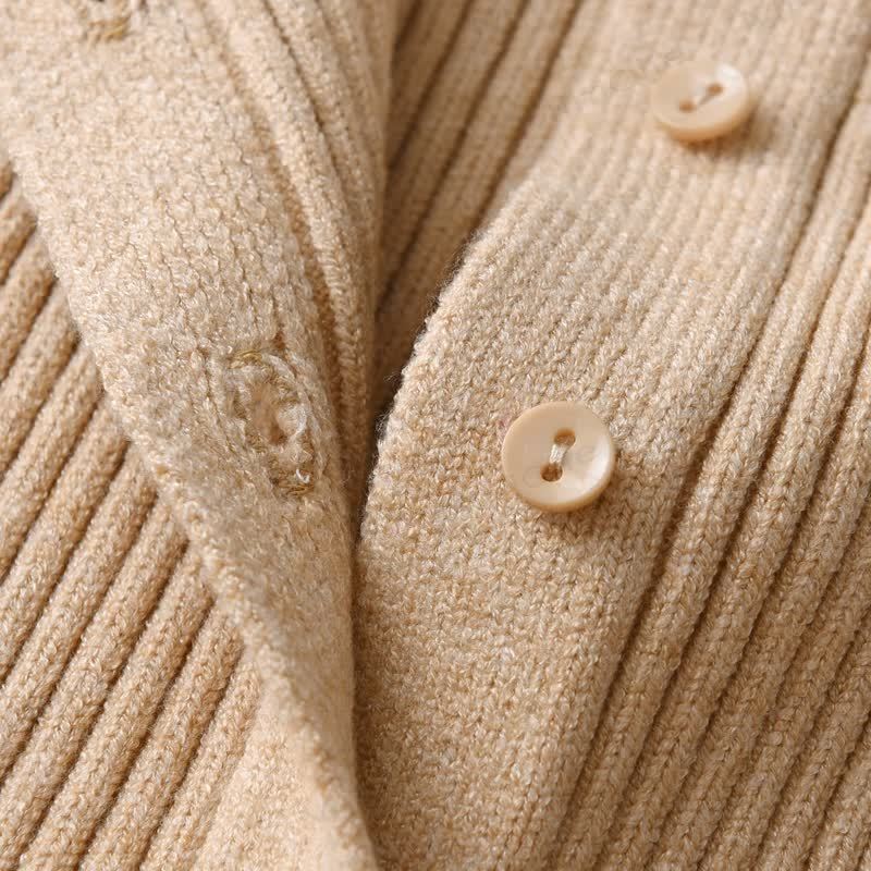 ベビーストライプニット無地ロンパース - image 4