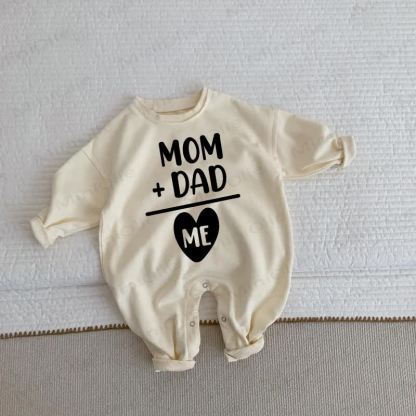 MOM DAD ME、ベビー、幼児用、ラブ、ベージュ、ロンパース - ベージュ - 2～3歳 - image 1