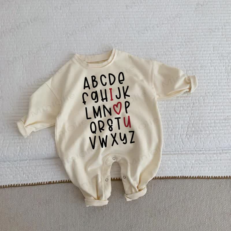 I U ベビー 幼児用 ラブ ベージュ ロンパー - ベージュ - 2～3歳 - image 1