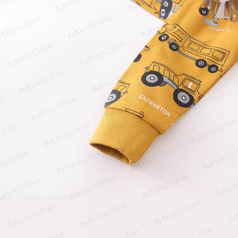 幼児用ショベルカートゥーンプリントクルーネックスウェットシャツ - image 5