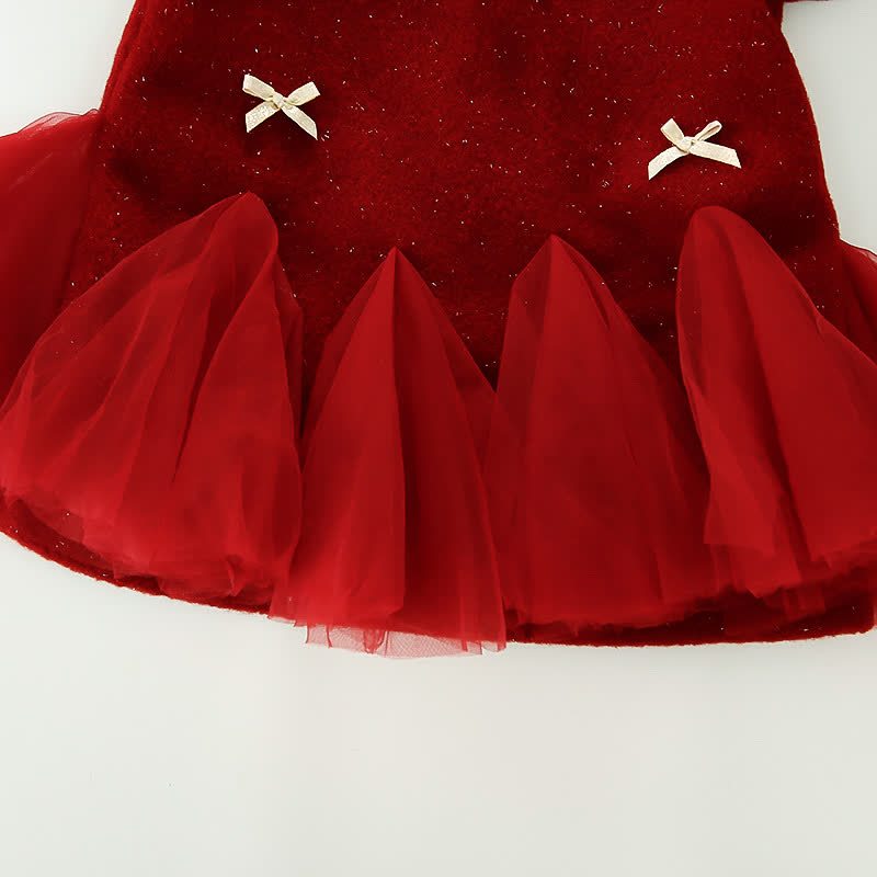 幼児用女の子用リボンメッシュフライングスリーブDress - image 9