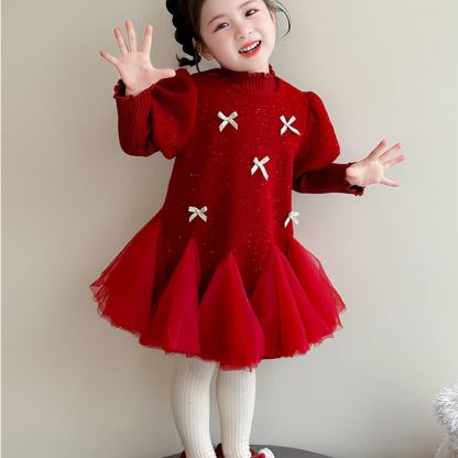幼児用女の子用リボンメッシュフライングスリーブDress - Dress＆セーター - 6～7歳 - image 4