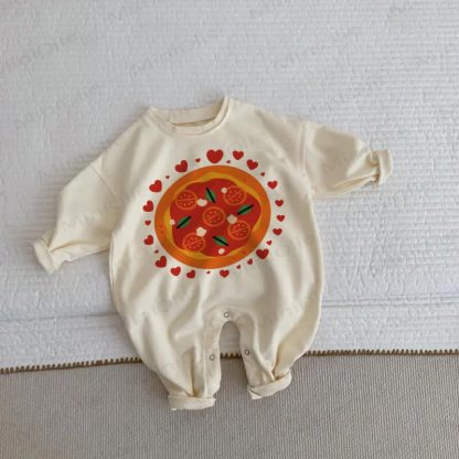 ベビー幼児用ラブピザベージュロンパー - ベージュ - 2～3歳 - image 1