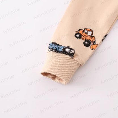 幼児用男の子用ショベルカートゥーンプリントクルーネックスウェットシャツ - image 5