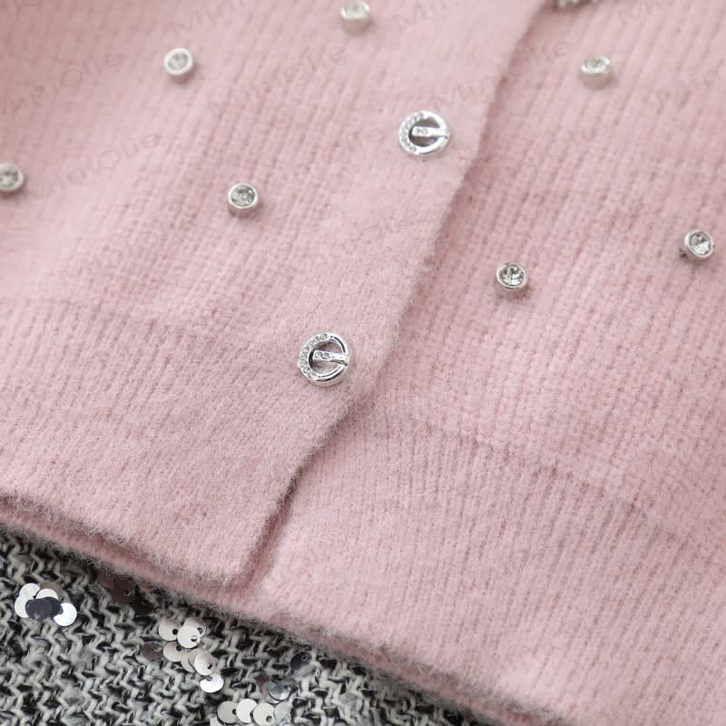 幼児用女の子用リボンニットカーディガン＆スパンコールスカート - image 11