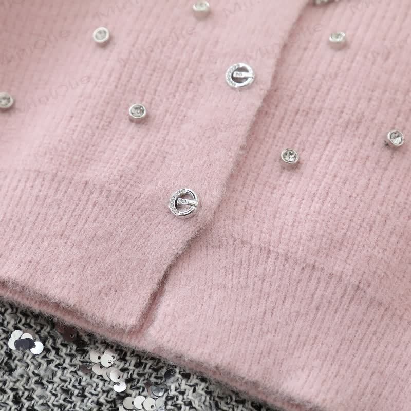 幼児用女の子用リボンニットカーディガン＆スパンコールスカート - image 11