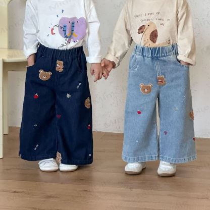 幼児用キッドベア ルーズデニムパンツ - image 1
