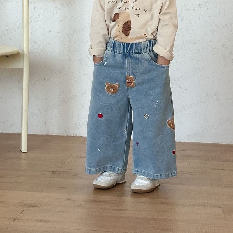 幼児用キッドベア ルーズデニムパンツ - 水色 - 12歳 - image 4