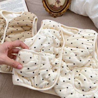 ベビー水玉模様ノースリーブベストアウターウェア - image 4