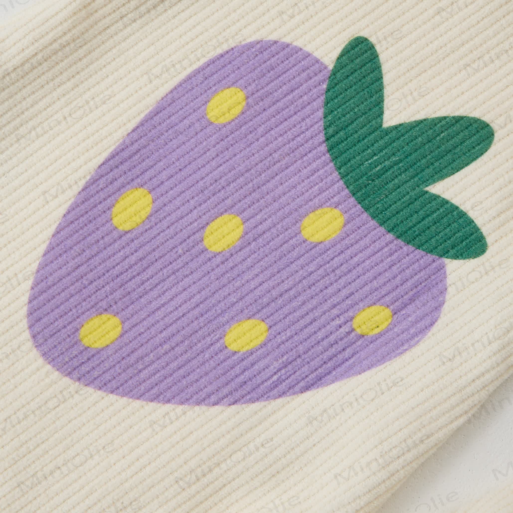 ベビー幼児用パープルストロベリーベージュコーデュロイオーバーオール - image 6