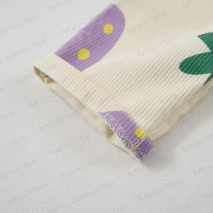 ベビー幼児用パープルストロベリーベージュコーデュロイオーバーオール - image 4