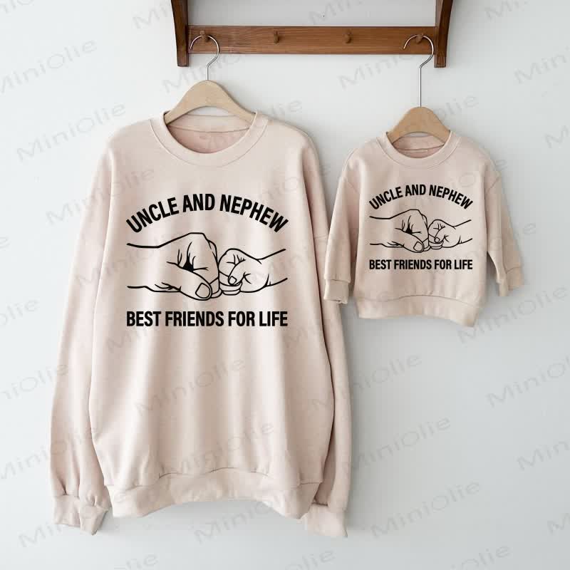 UNCLE AND NEPHEW BEST FRIENDS FOR LIFEスウェットシャツ  - ベージュ - ベビースウェットシャツ: 2～3歳 - image 1