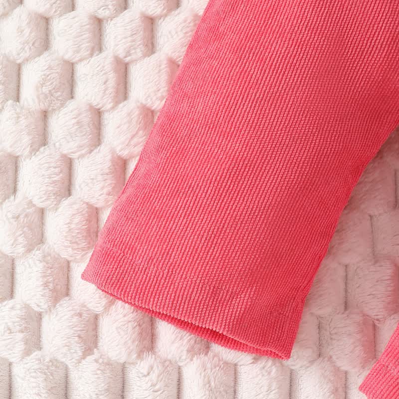 女の子用フラワーフライングスリーブボディスーツ＆ベアボウコードオーバーオール - image 4