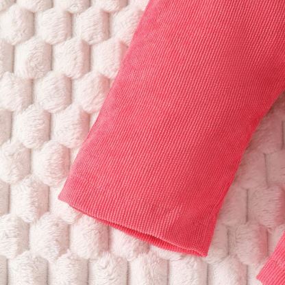 女の子用フラワーフライングスリーブボディスーツ＆ベアボウコードオーバーオール - image 4