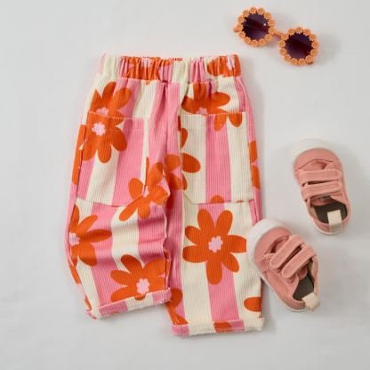 ベビー幼児用ストライプフラワーパンツ - image 3